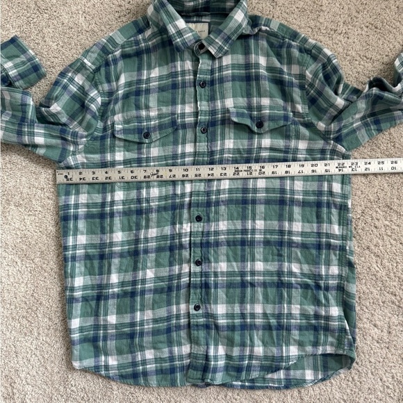 American Eagle Outfitters Blue and Green Plaid Flannel Shirt Large - Picture 5 of 6